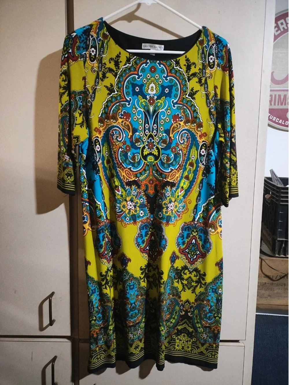 Sandra Darren dress size 12 3/4 length sleeves